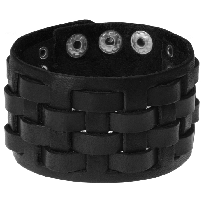 Lgt Jewels Zwarte Geweven Leren Armband Heren lgt jewels kopen in de aanbieding
