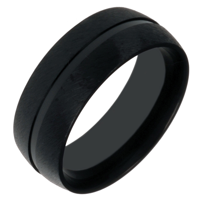 Zwarte stalen mannen ring-17mm afbeelding 3