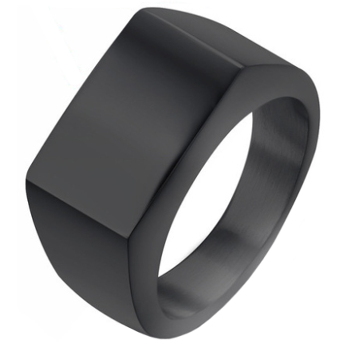 Zwarte zegelring Edelstaal van Mendes Jewelry-21.5mm afbeelding 3